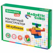 BRAUBERG KIDS, Магнитный конструктор MAGNETIC CUBES «КУБИЧЕСКИЙ», 48 магнитных кубиков,