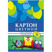 Hatber Картон цветной мелованный 10 листов, 10 цветов, двусторонний Геометрия цвета
