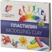 Луч Пластилин 10 цв. Классика 200г. со стеком
